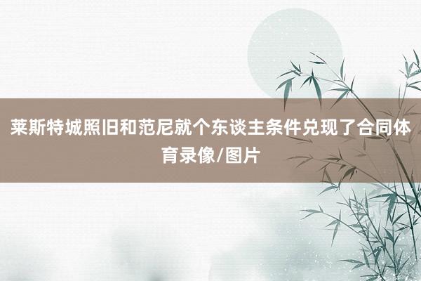 莱斯特城照旧和范尼就个东谈主条件兑现了合同体育录像/图片